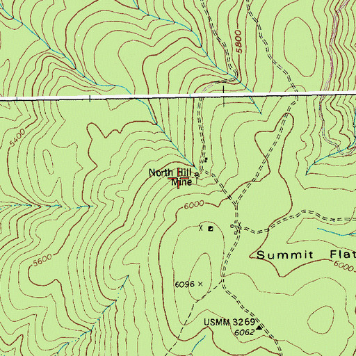Topographic Map of North Hill Mine, ID