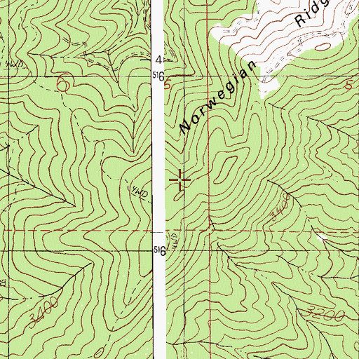 Topographic Map of Norwegian Ridge, ID