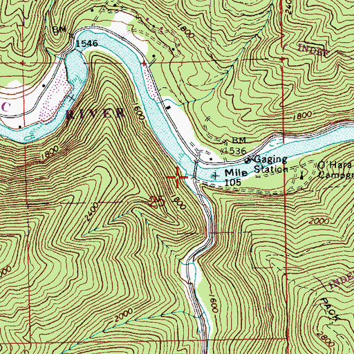 Topographic Map of O'Hara Creek, ID