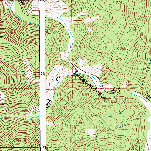 Topographic Map of Owl Creek, ID