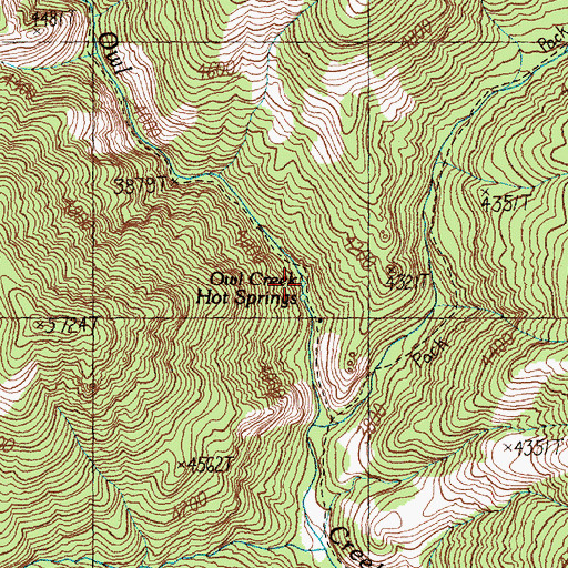 Topographic Map of Owl Creek Hot Springs, ID