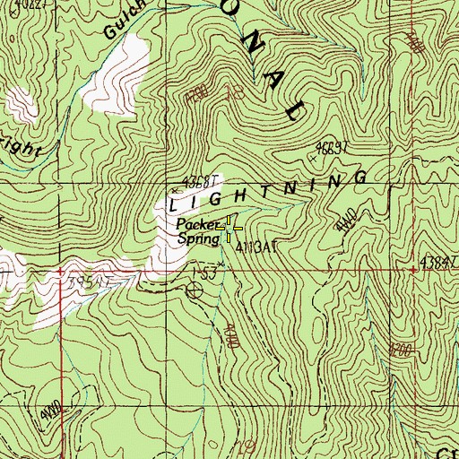 Topographic Map of Packer Spring, ID