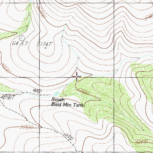 Topographic Map of South Bald Mountain Tank, AZ