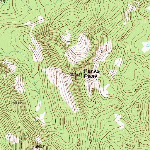 Topographic Map of Parks Peak, ID