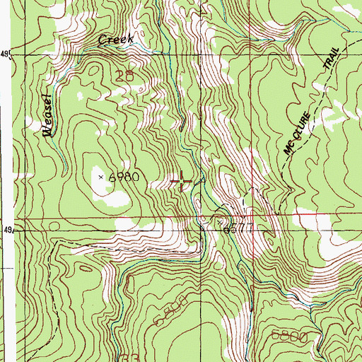 Topographic Map of Peanut Creek, ID