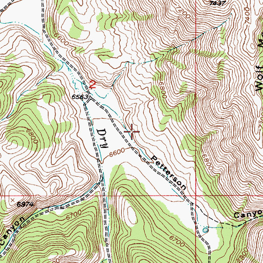 Topographic Map of Petterson Canyon, ID