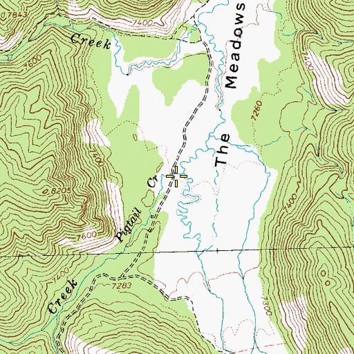 Topographic Map of Pigtail Creek, ID