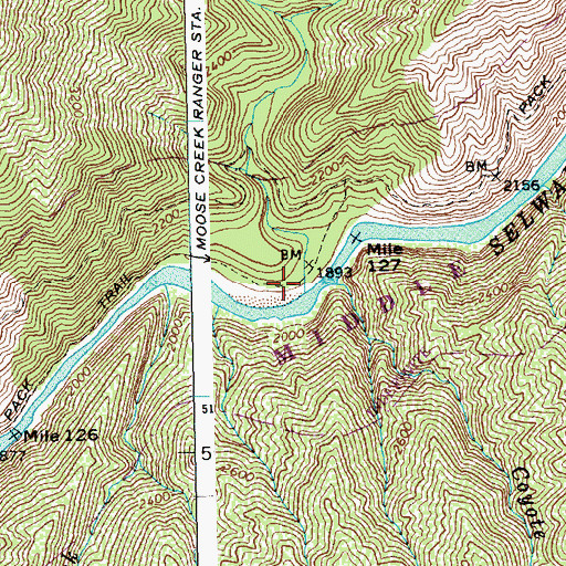 Topographic Map of Pinchot Creek, ID