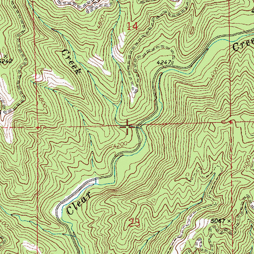 Topographic Map of Pine Creek, ID