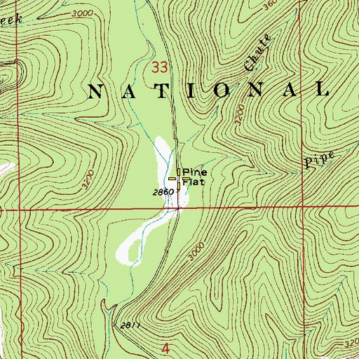 Topographic Map of Pine Flat, ID