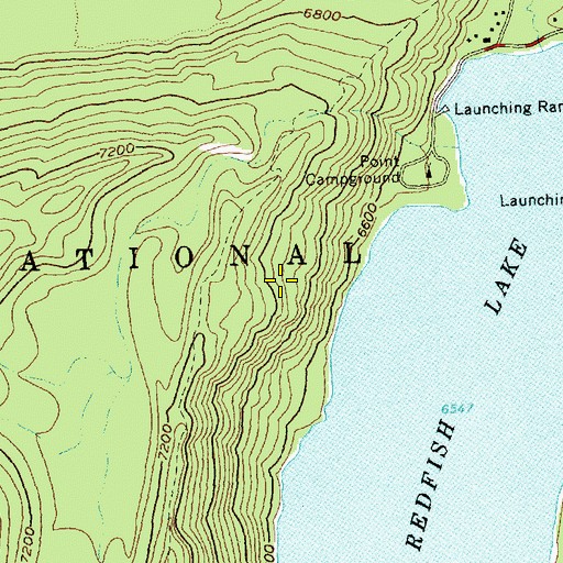 Topographic Map of Point Campground, ID