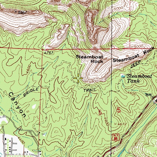 Topographic Map of Test Hole Tank, AZ