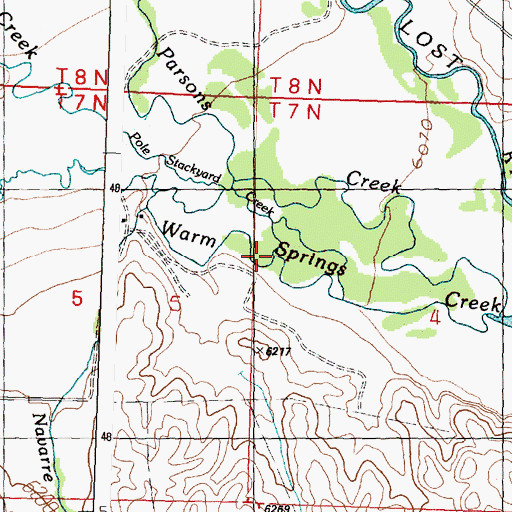 Topographic Map of Pole Stackyard Creek, ID