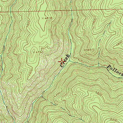 Topographic Map of Pollock Creek, ID