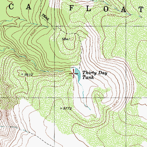 Topographic Map of Thirty Day Tank, AZ