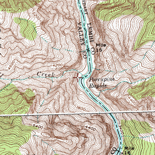 Topographic Map of Porcupine Rapids, ID