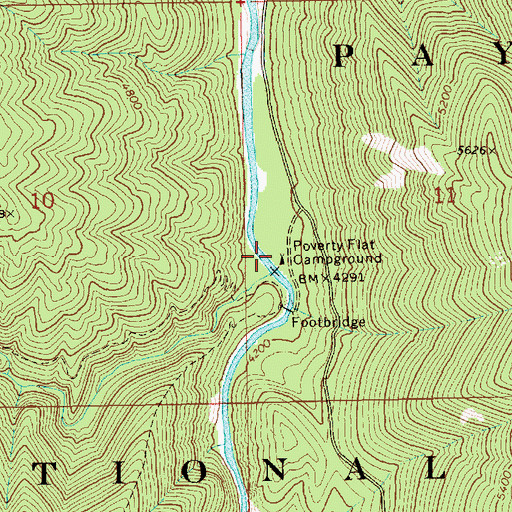 Topographic Map of Poverty Flat Campground, ID