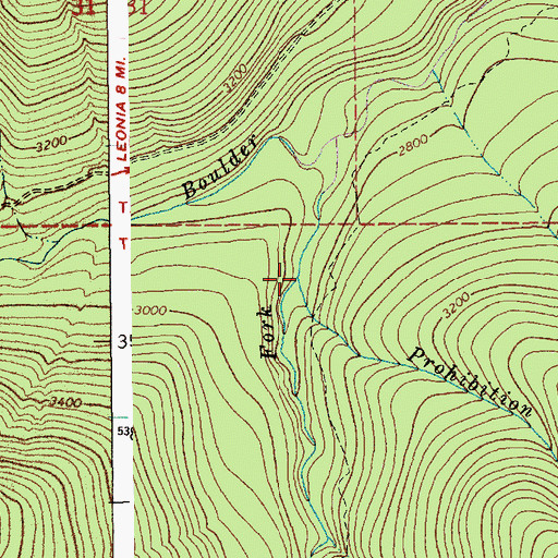 Topographic Map of Prohibition Creek, ID