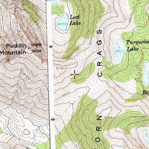 Topographic Map of Puddin Mountain, ID