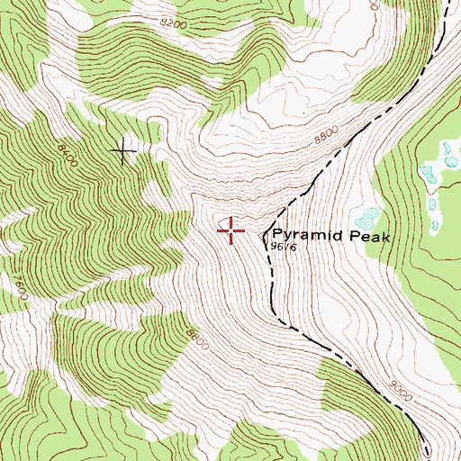 Topographic Map of Pyramid Peak, ID