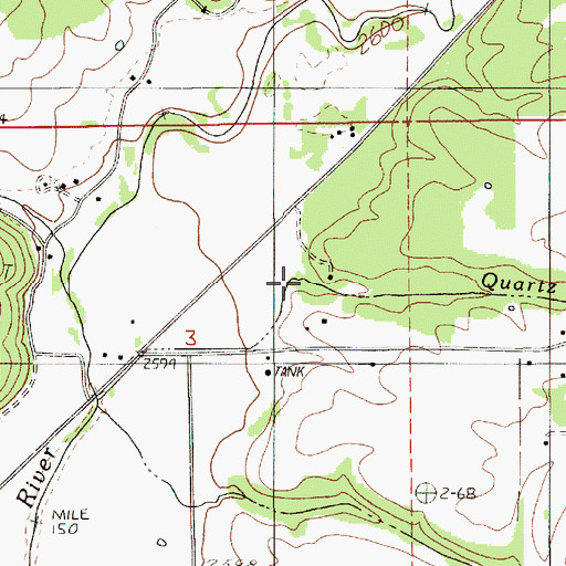 Topographic Map of Quartz Creek, ID