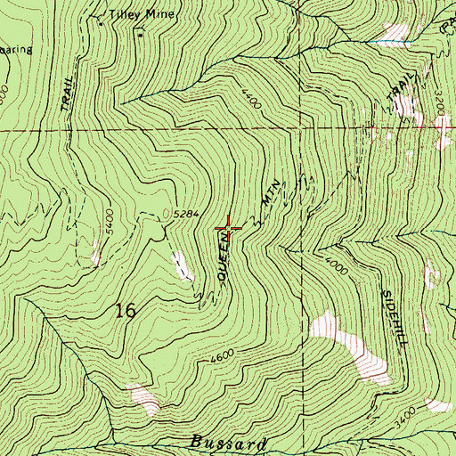 Topographic Map of Queen Mountain Trail, ID
