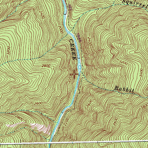 Topographic Map of Rabbit Creek, ID