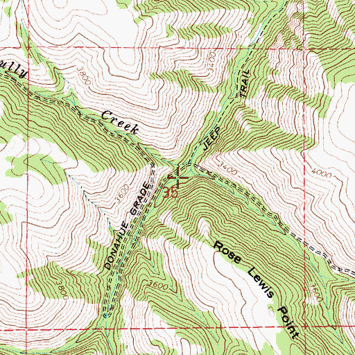Topographic Map of Rail Creek, ID