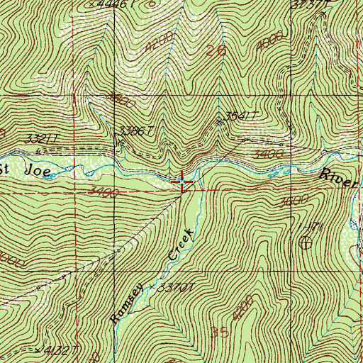 Topographic Map of Ramsey Creek, ID