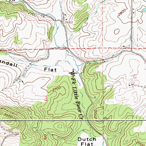 Topographic Map of Randall Flat Creek, ID