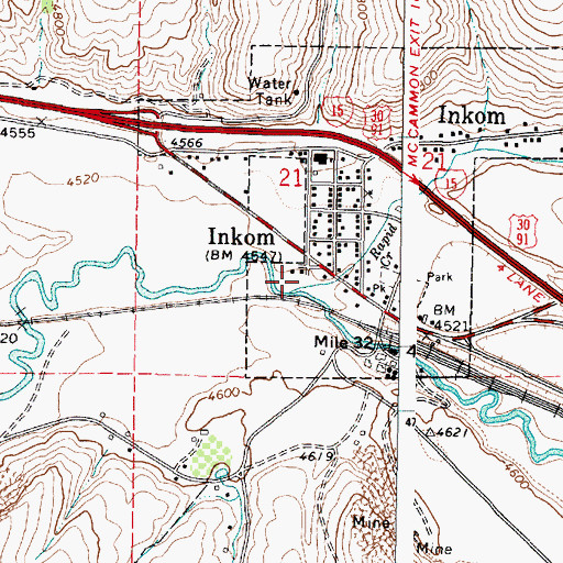 Topographic Map of Rapid Creek, ID