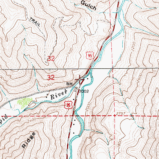 Topographic Map of Rapid River, ID