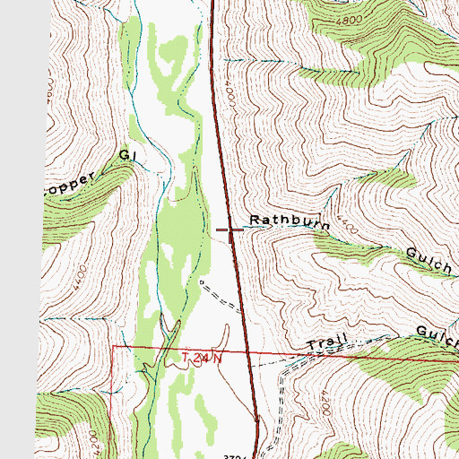 Topographic Map of Rathburn Gulch, ID