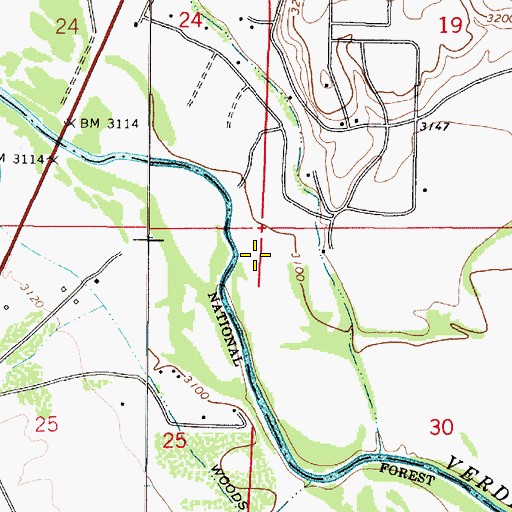 Topographic Map of Verde River Meadows One, AZ