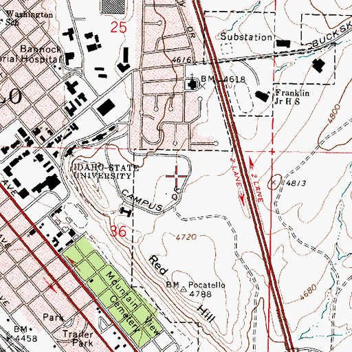 Topographic Map of Red Hill, ID