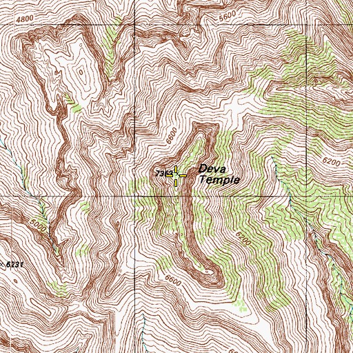 Topographic Map of Deva Temple, AZ