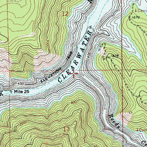 Topographic Map of Reeds Creek, ID