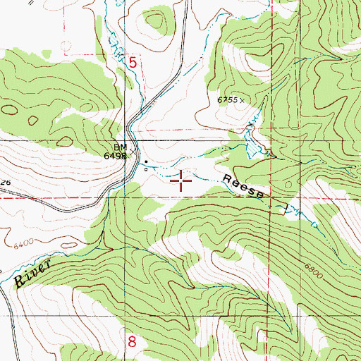 Topographic Map of Reese Canyon, ID