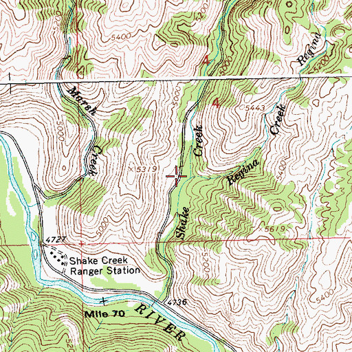 Topographic Map of Regina Creek, ID