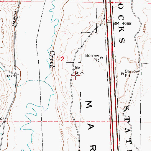 Topographic Map of Robbers Roost Creek, ID