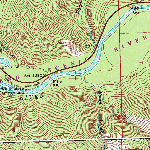Topographic Map of Robin Creek, ID