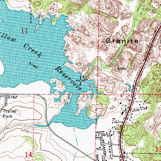 Topographic Map of Willow Creek Dam, AZ