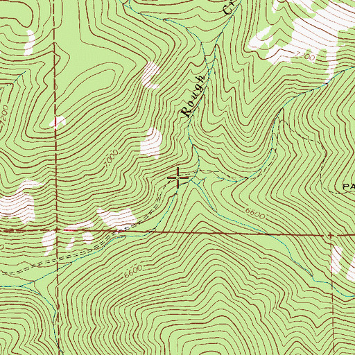 Topographic Map of Rough Creek, ID
