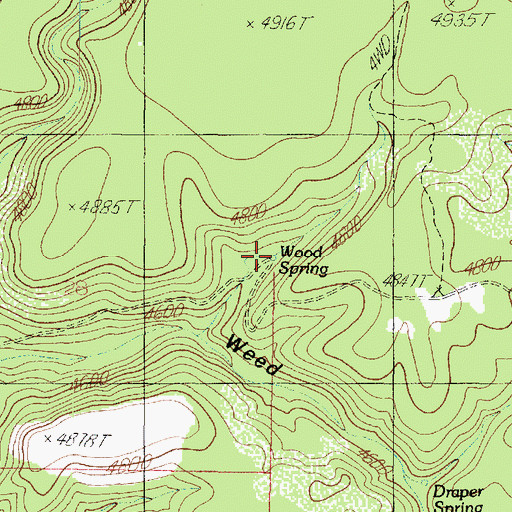 Topographic Map of Wood Spring, AZ