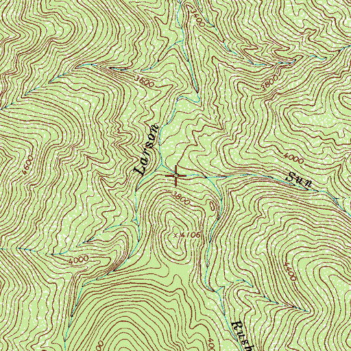 Topographic Map of Rush Creek, ID