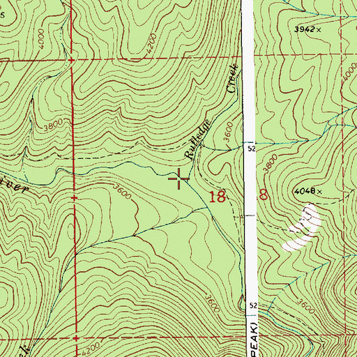 Topographic Map of Rutledge Creek, ID