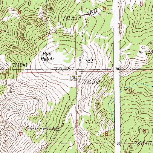 Topographic Map of Rye Patch, ID
