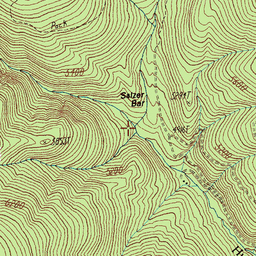 Topographic Map of Salzer Creek, ID