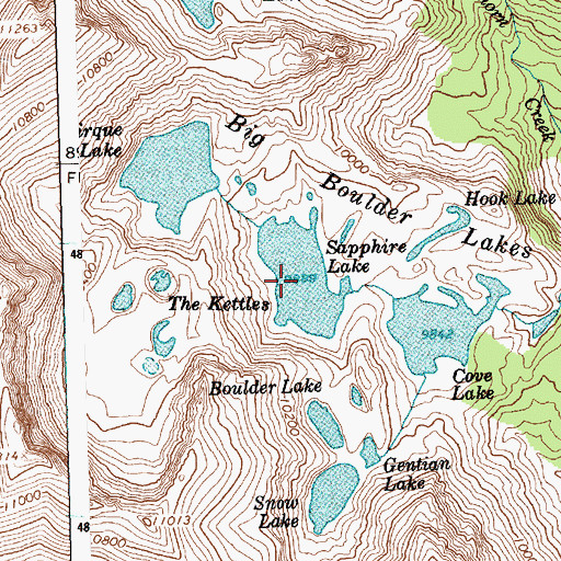 Topographic Map of Sapphire Lake, ID