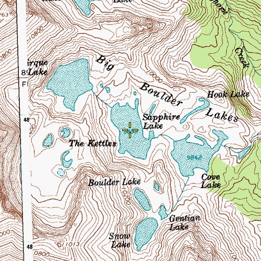 Topographic Map of Sapphire Lake, ID